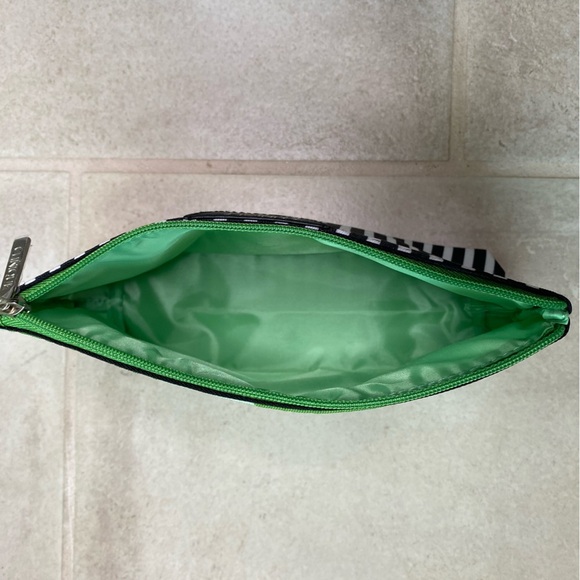 Clinique x Kate Spade Black White Stripe + Green Dots Makeup Bag - Picture 5 of 9